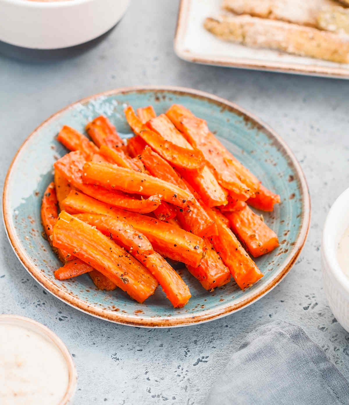 Roasting carrots for baby led weaning.