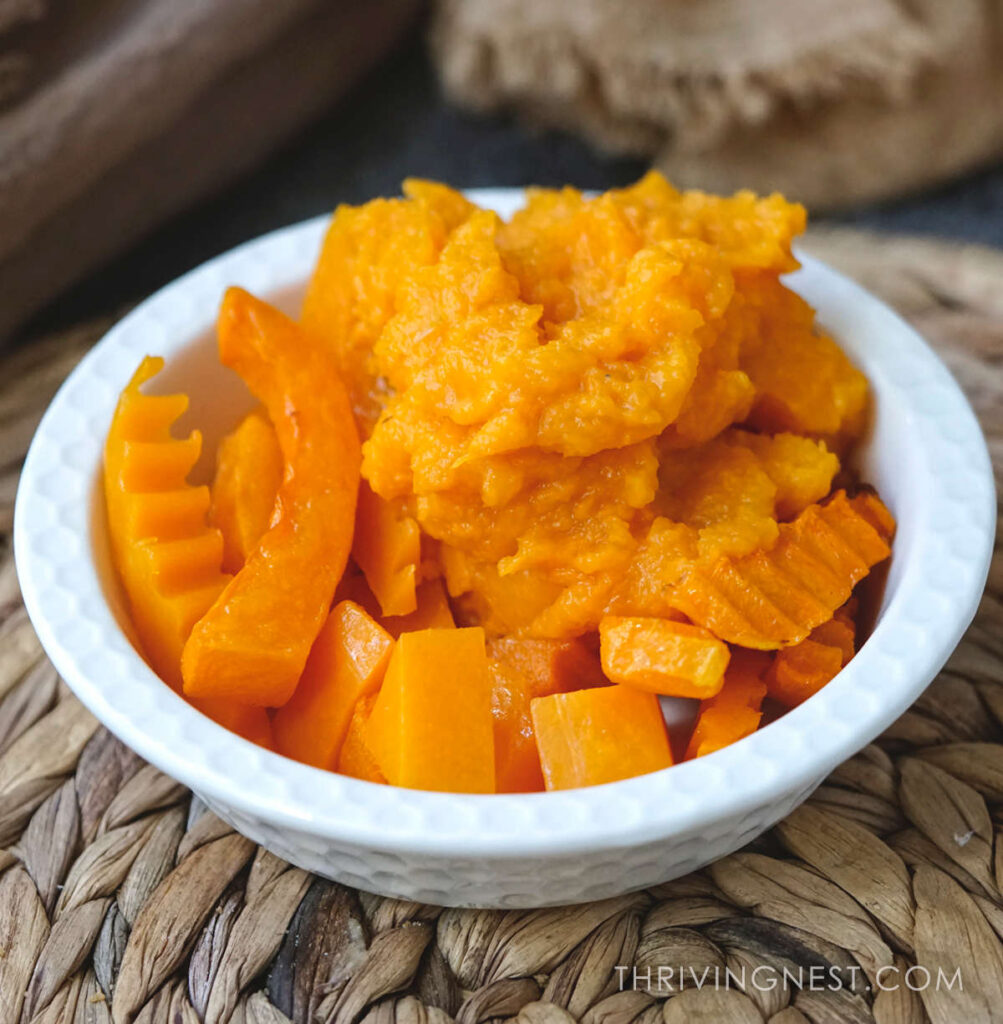 butternut squash prepared for baby