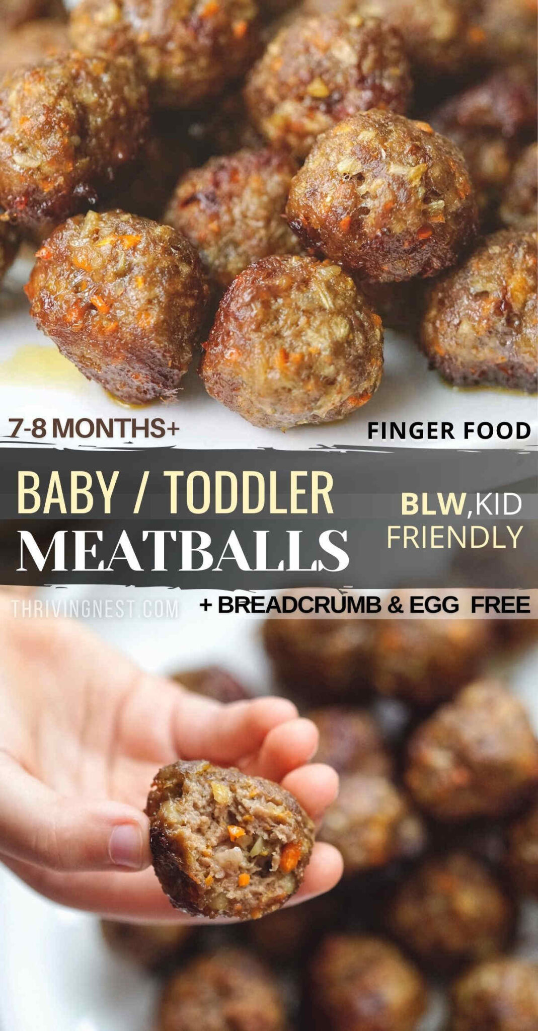 Soft Beef Meatballs For Baby (BLW) Toddler, No Egg ThrivingNest