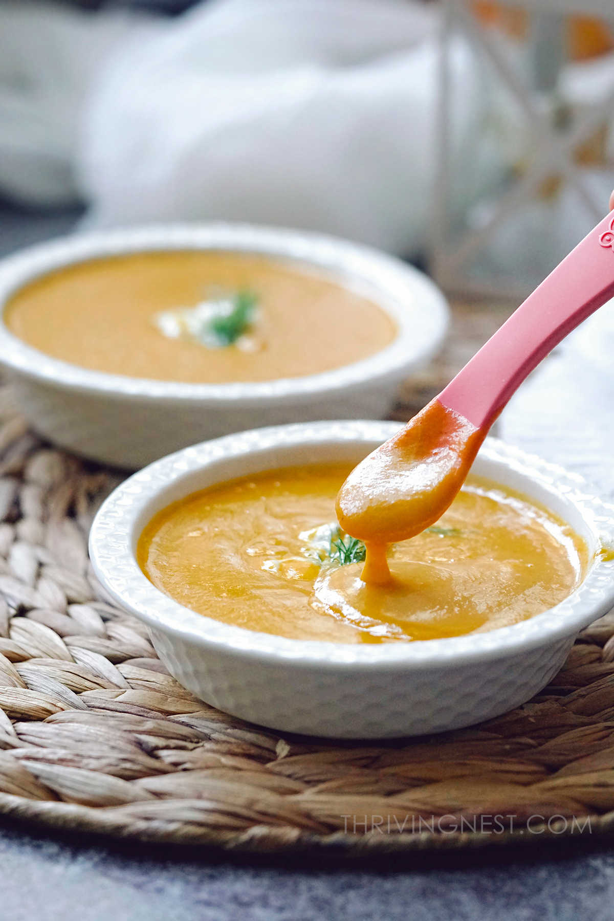 Butternut squash soup for baby and baby led weaning, toddlers and older kids.