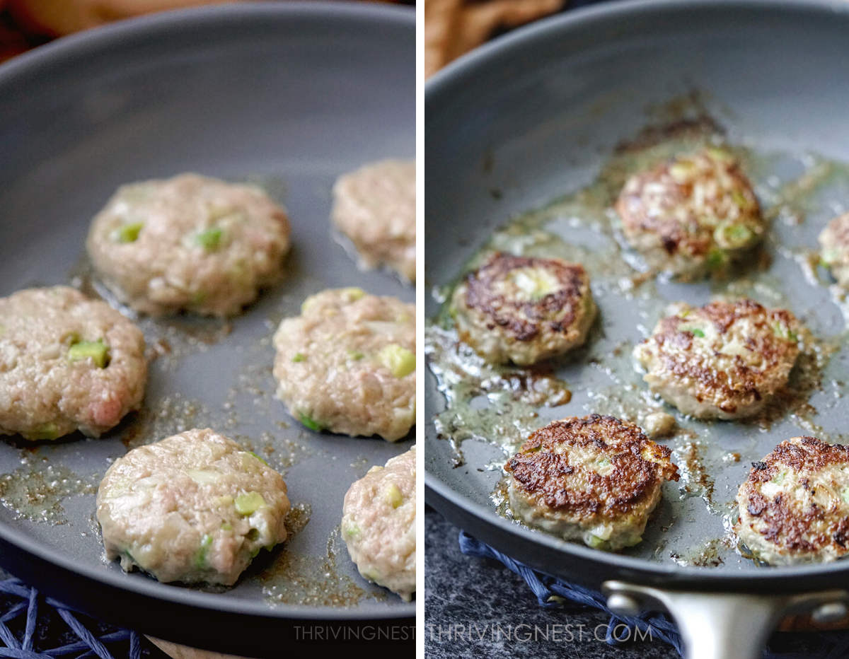 How to prepare turkey patties for babies and toddlers - process shots.