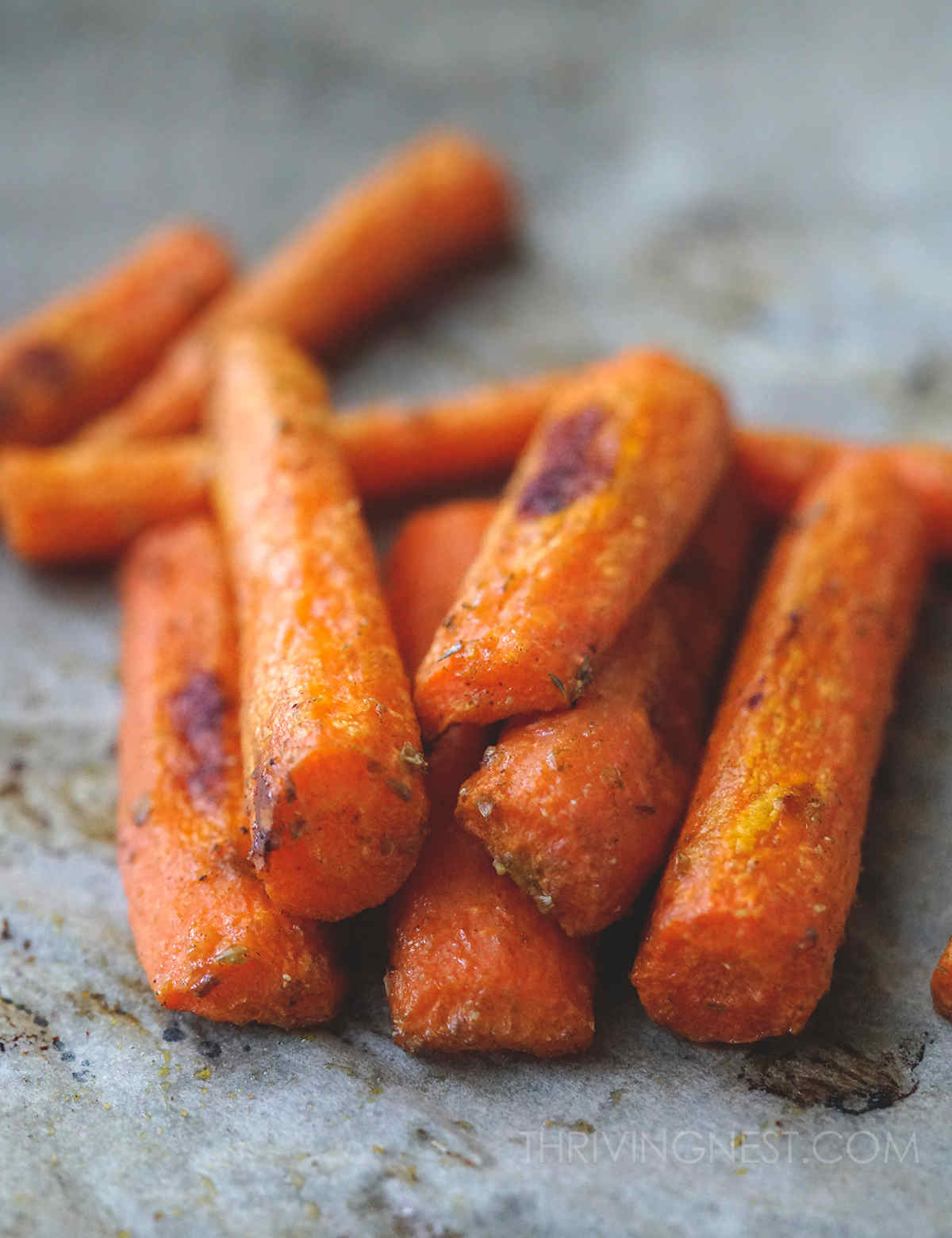 Roasted carrots for babies as finger food.
