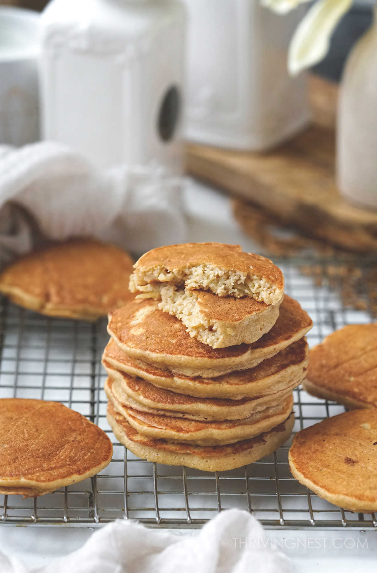 Apple oat pancakes for toddlers.