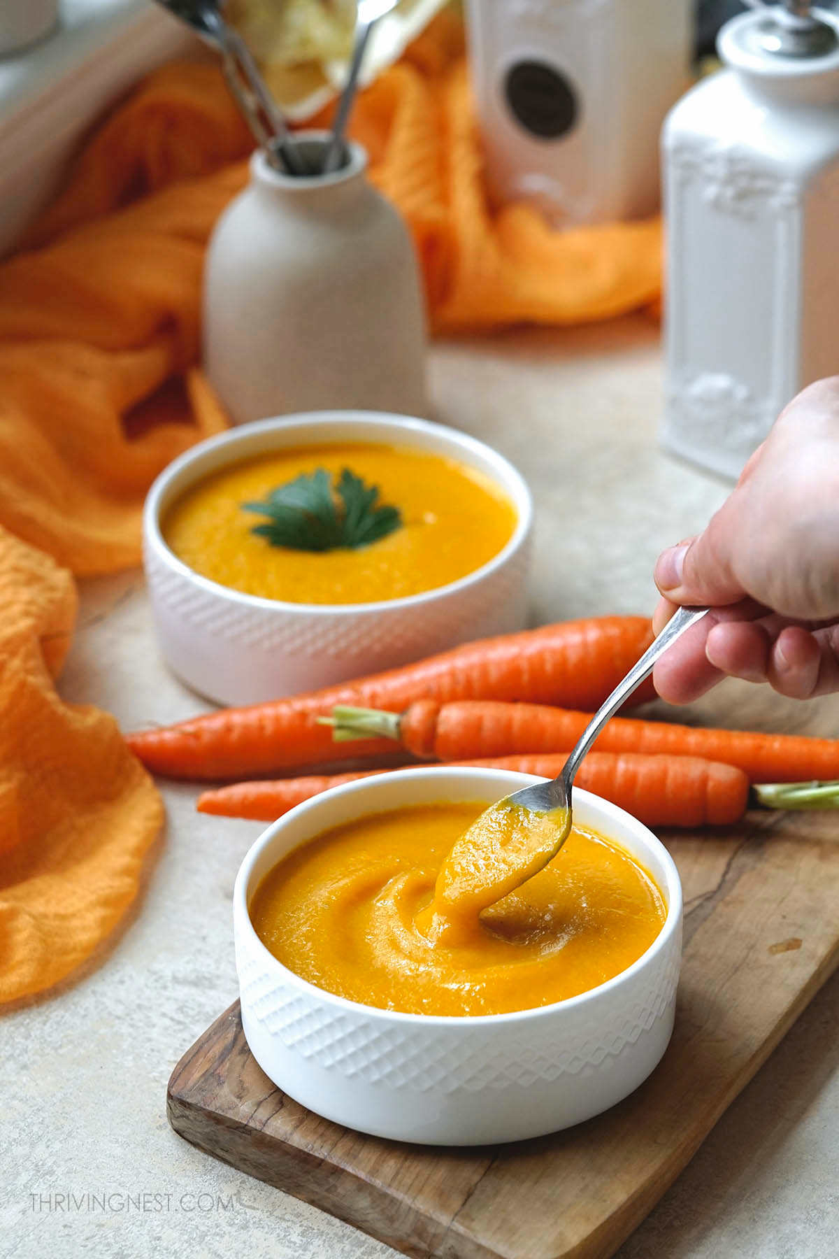 Carrot soup for babies, toddlers and older kids.
