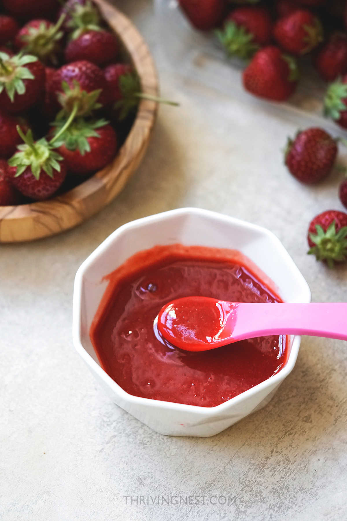 Strawberry puree for baby.