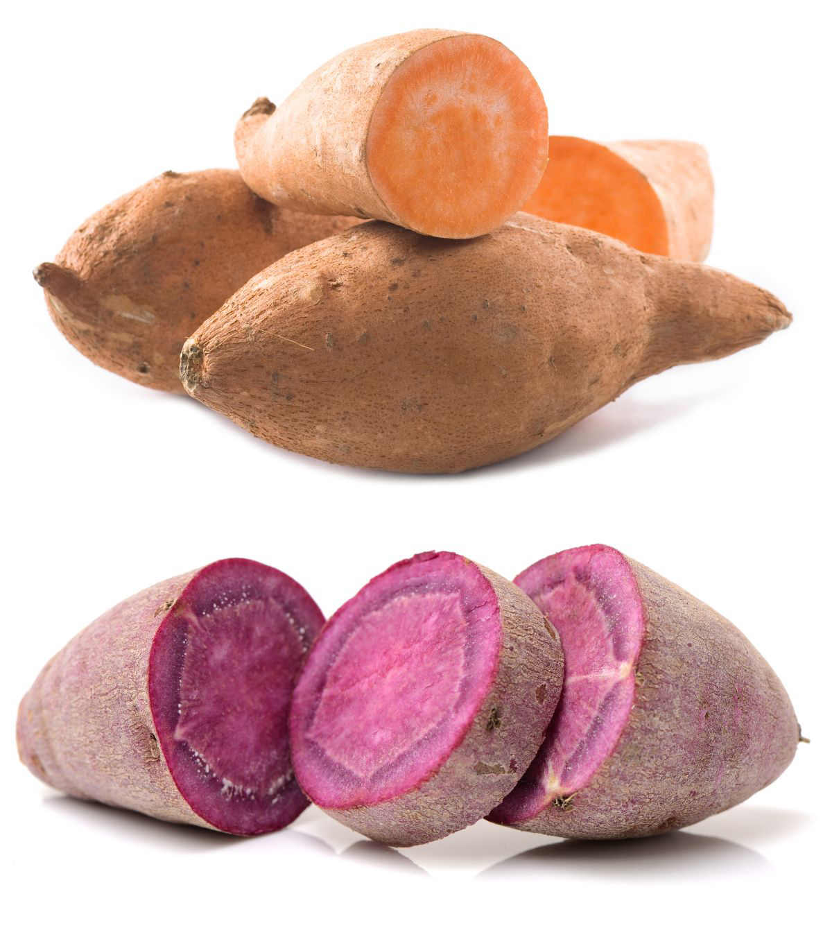 purple and orange sweet potatoes