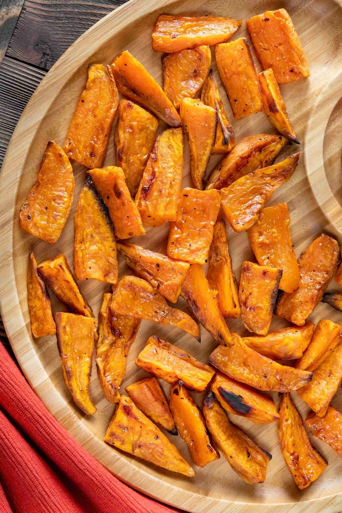 Roasted sweet potatoes for babies.