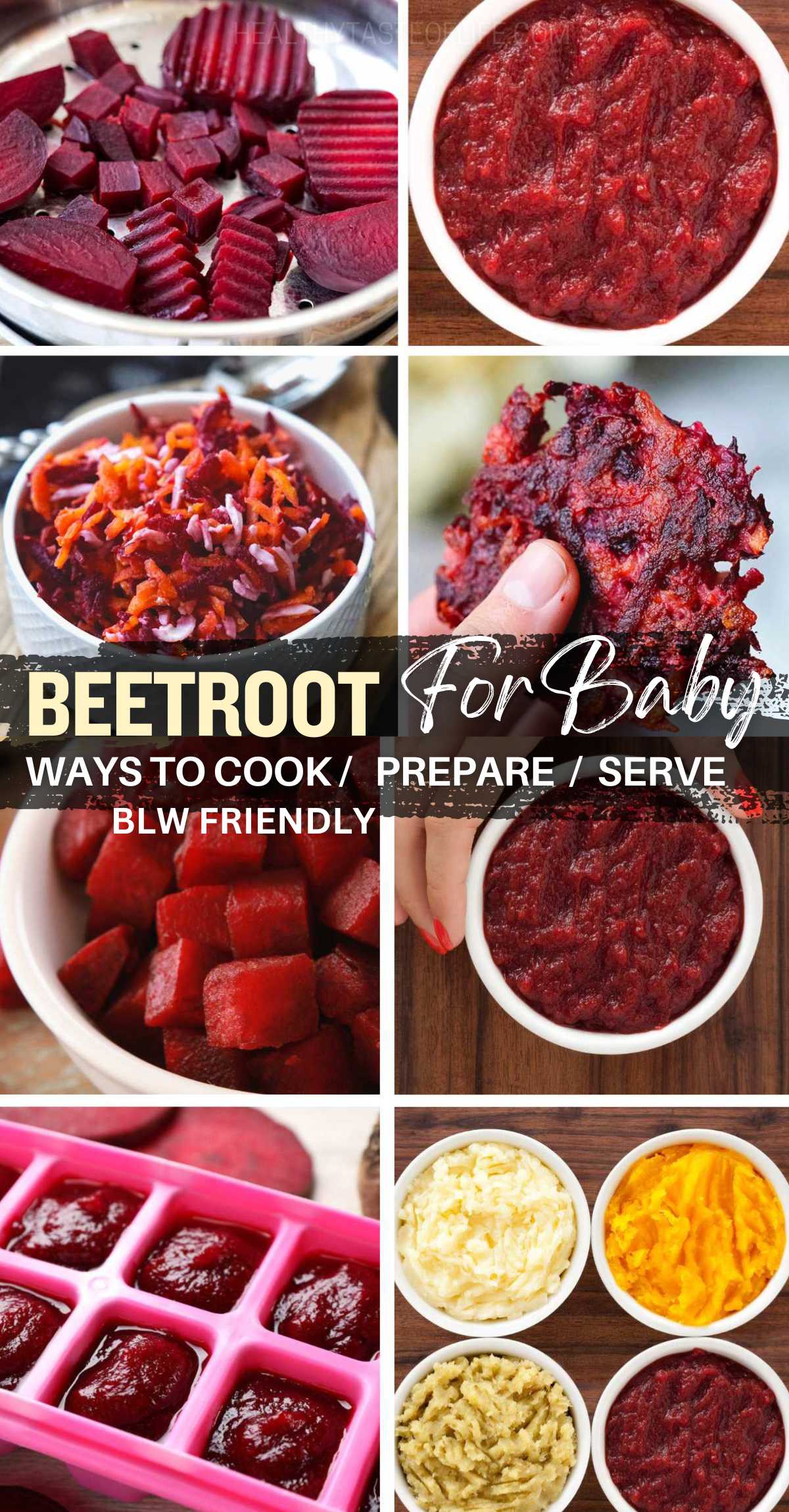 Beetroot for babies - their benefits for your baby's diet and ways to prepare them. From purees to finger foods (BLW), discover nutritious ways to cook and serve beetroot for your baby. From beetroot mash to beetroot pancakes, explore a variety of easy and healthy recipes that will excite your baby's taste buds and set them on a path of healthy eating. #BabyFoodIdeas #BeetrootForBabies #HealthyRecipesForBabies #FirstFoods #BabyLedWeaning