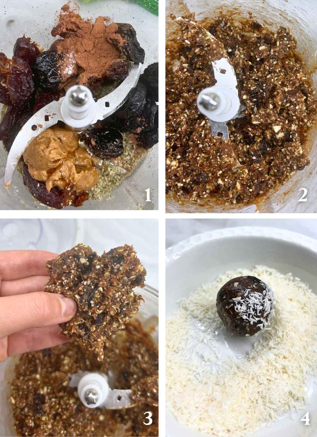 How to make energy bliss balls for kids instructions step by step pictures.